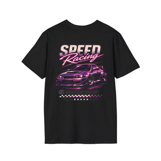 Speed Racing Car T-Shirt — Retro Neon Drift Graphic Tee